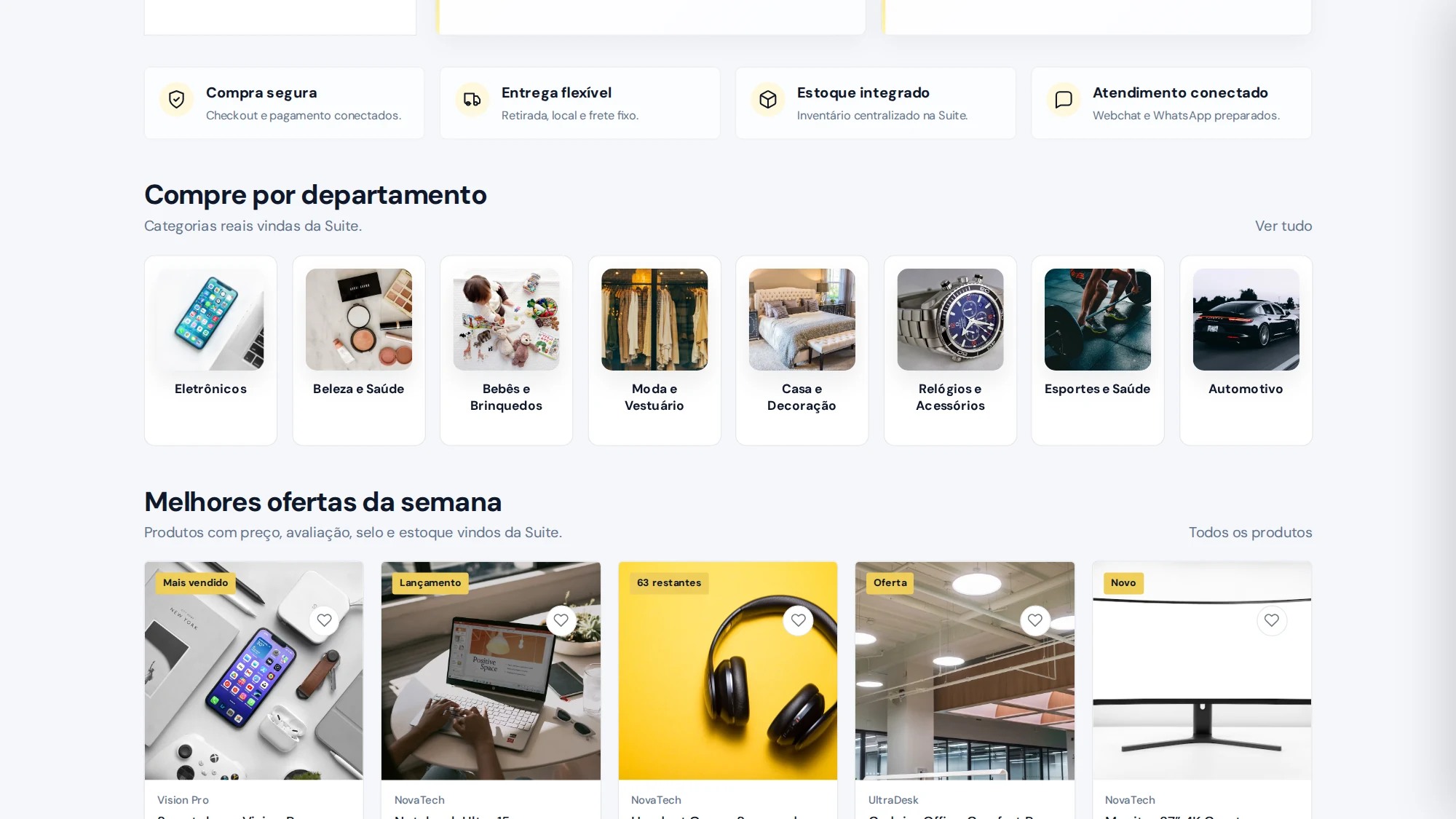 Imagem real da BuildCore Store Demo: Catálogo e produtos